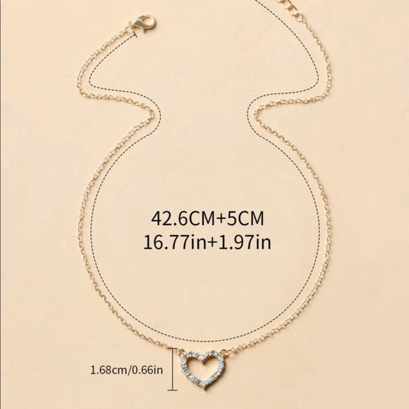 New Gold/ Silver heart Necklace - Picture 2 of 3